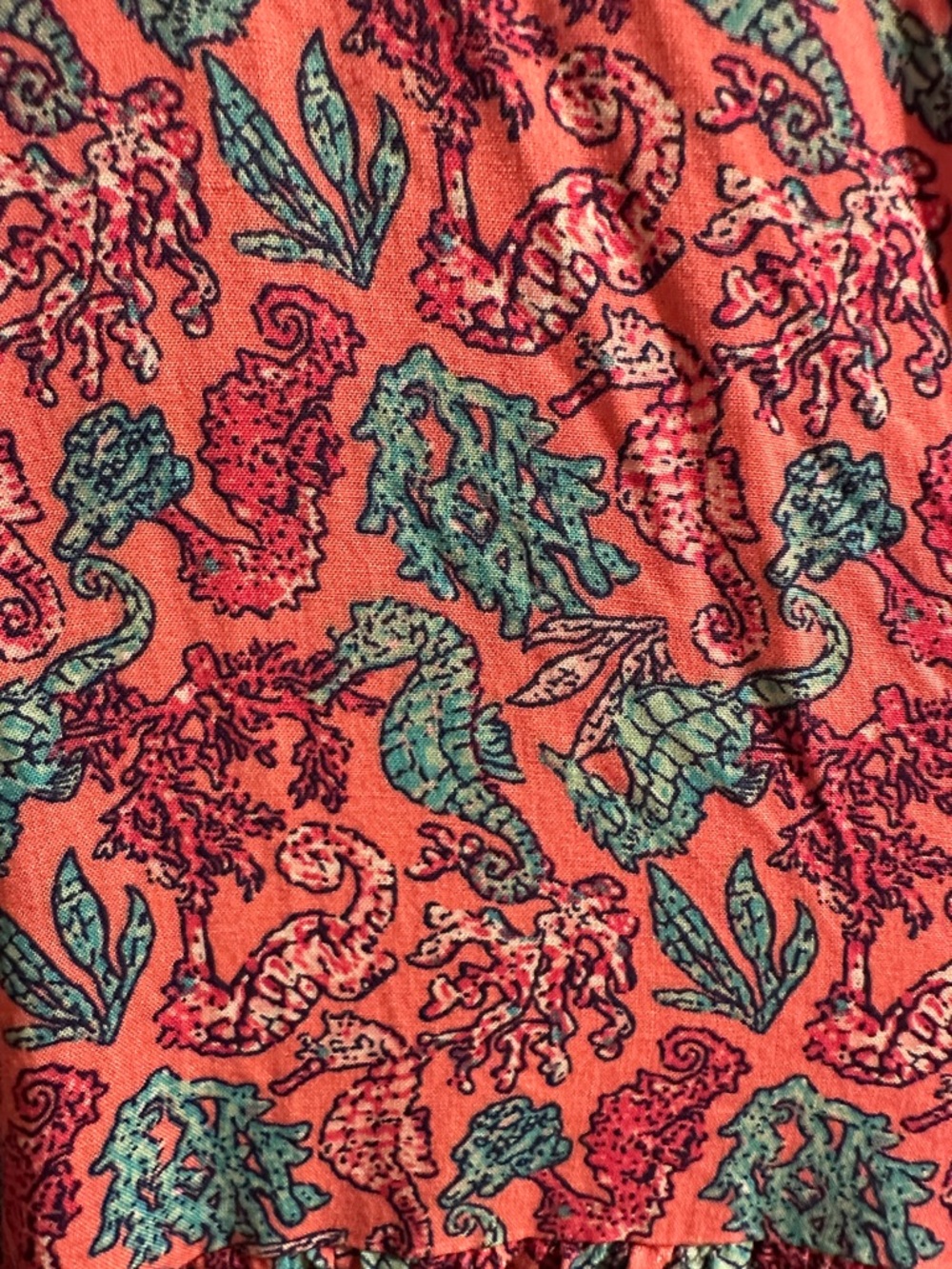 Simply Southern Pink and Teal Sealife V-Neck Tunic - Picture 3 of 4